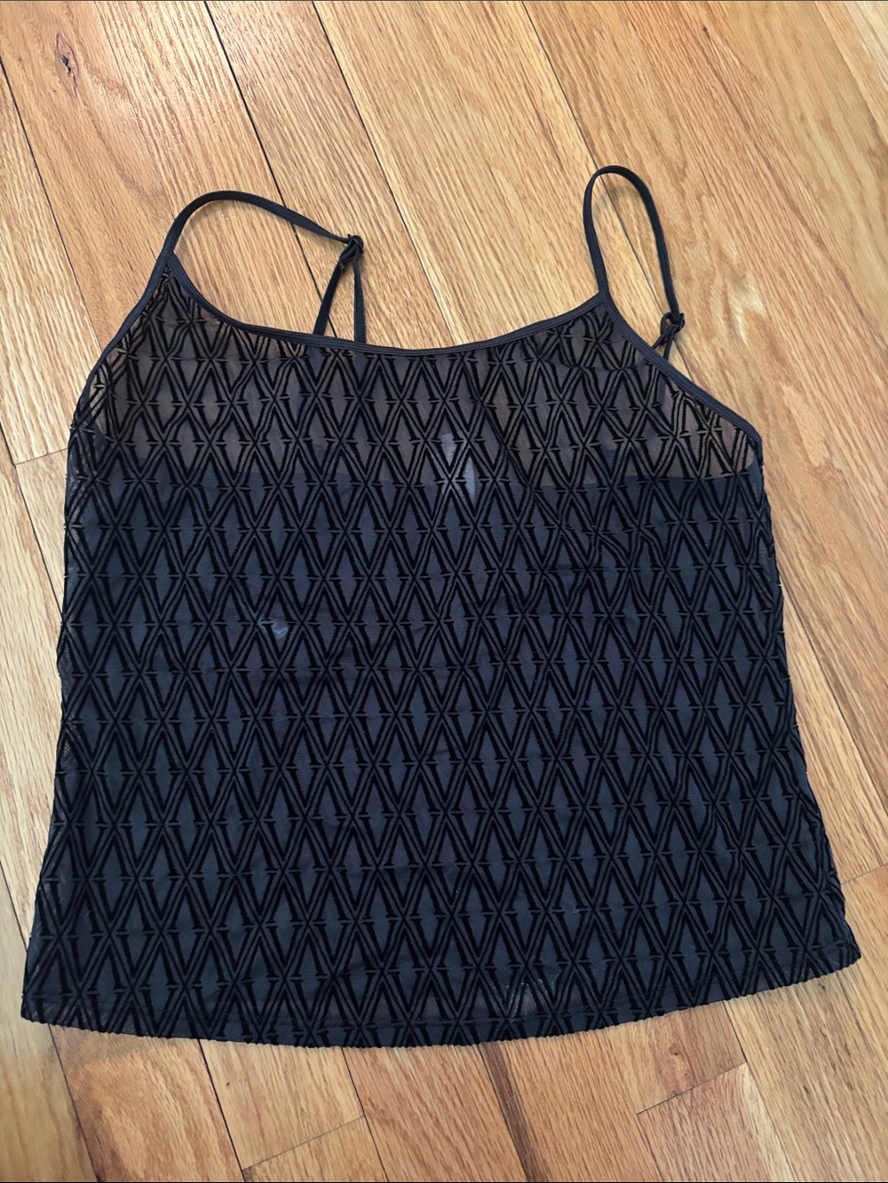 Victoria’s Secret Sheer Black Velvet Tank Top